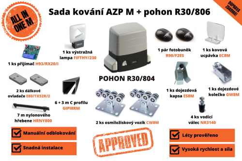 ALL IN ONE sada M - KOVÁNÍ AZPm + Pohon R30/806 až do 6,5 m průjezdu